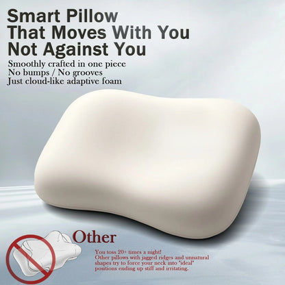 Cervical pillow - a side-sleeping pillow that relieves neck pain with a soft, ergonomic memory foam core.