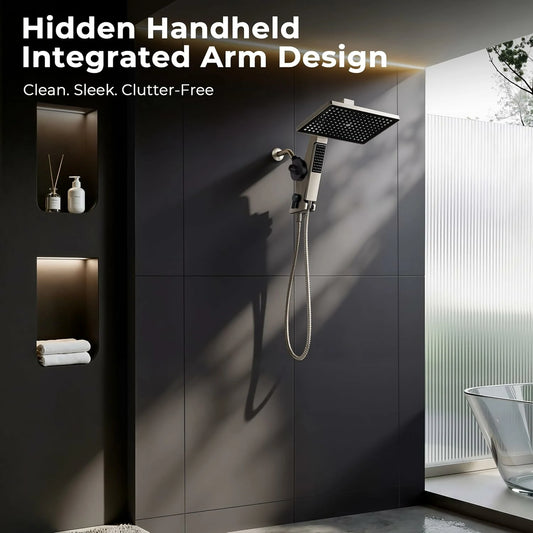 Filter-type rain shower head with handheld shower head combination, high-pressure 12-inch rain shower head