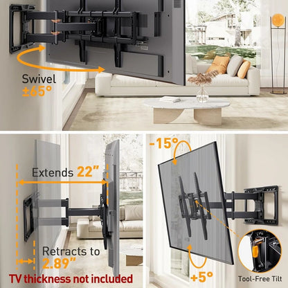 All-around TV wall mount, suitable for 42-90 inch TVs, maximum load capacity 150 lbs.