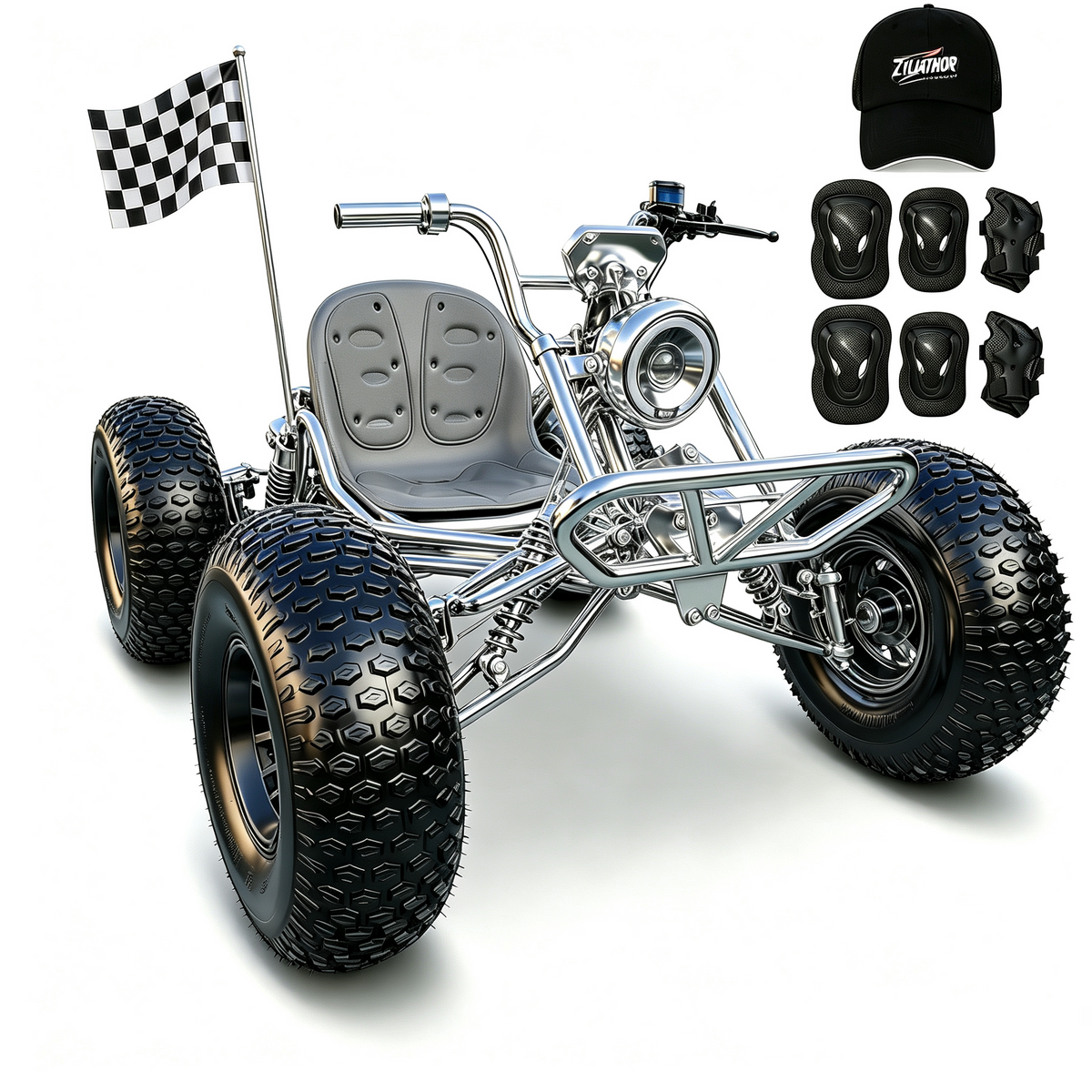 72V 3000W Electric Off‑Road Go Kart｜Peak 10.8kW, 45 MPH Top Speed, 26Ah Battery, 37‑Mile Max Range for Adults & Teens