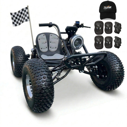 72V 3000W Electric Off‑Road Go Kart｜Peak 10.8kW, 45 MPH Top Speed, 26Ah Battery, 37‑Mile Max Range for Adults & Teens