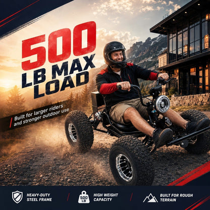 72V 3000W Electric Off‑Road Go Kart｜Peak 10.8kW, 45 MPH Top Speed, 26Ah Battery, 37‑Mile Max Range for Adults & Teens