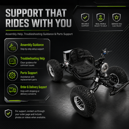 72V 3000W Electric Off‑Road Go Kart｜Peak 10.8kW, 45 MPH Top Speed, 26Ah Battery, 37‑Mile Max Range for Adults & Teens